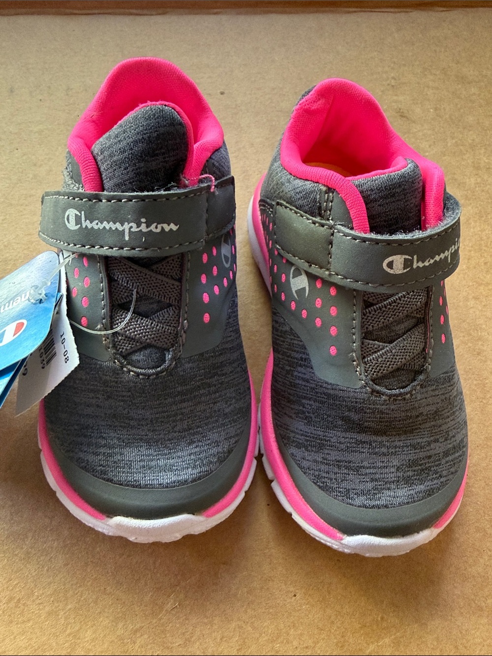 Champion Kids Gray & Pink Slip-On Athletic Sneakers